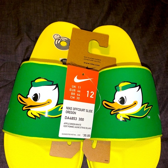 Nike OFFCOURT Slides Oregon Duck Green Yellow Mens main image 6